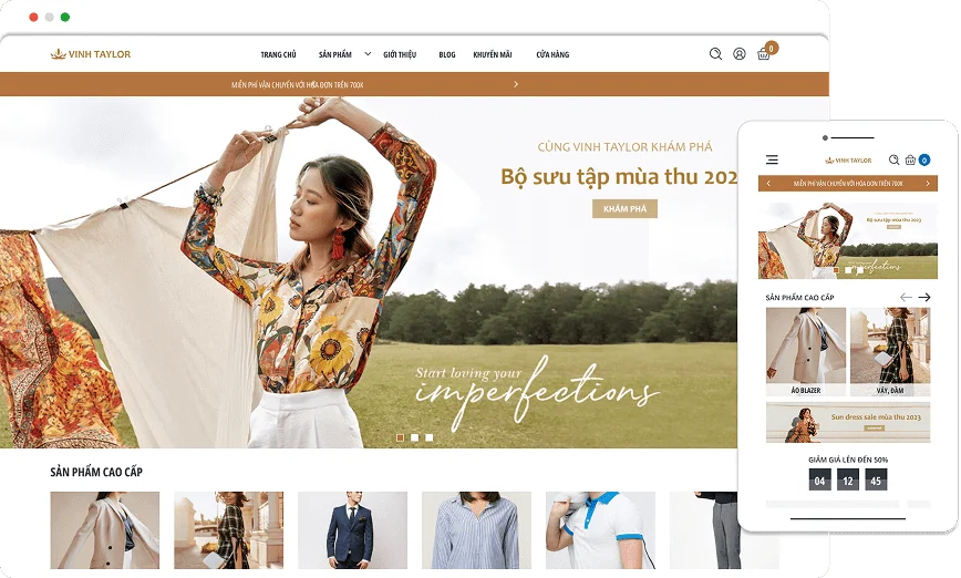 Mẫu website thời trang desktop