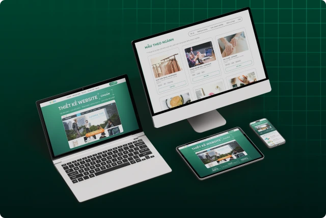 Minh họa thiết bị hiển thị website Bado