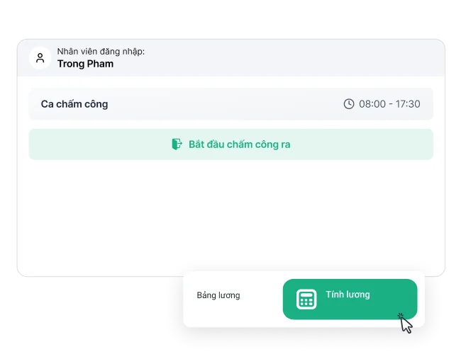 Quản lý chấm công, tính lương, phúc lợi