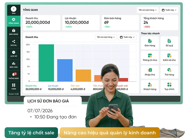 Phần mềm quản lý báo giá của Bado giúp tạo báo giá chuyên nghiệp và chuyển đổi thành đơn hàng nhanh chóng