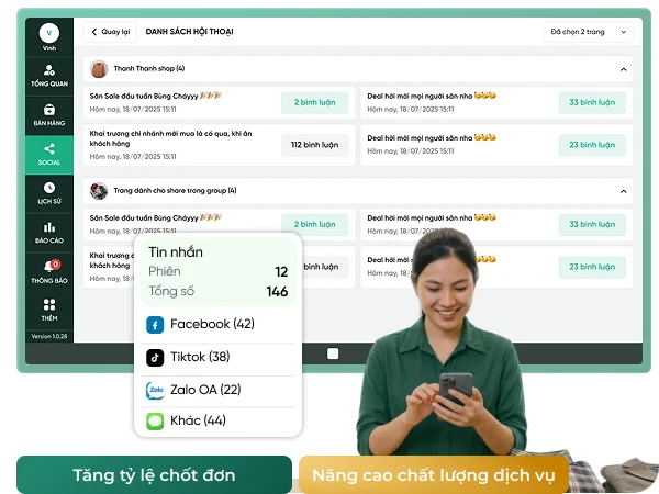 Phần mềm quản lý tin nhắn đã kênh Bado Retail