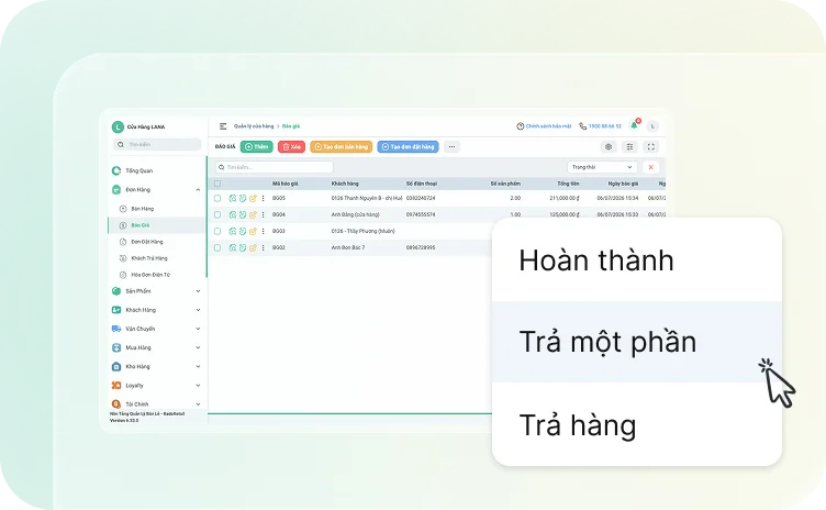 Theo dõi đặt cọc và thanh toán