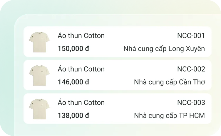 Theo dõi giá nhập hàng