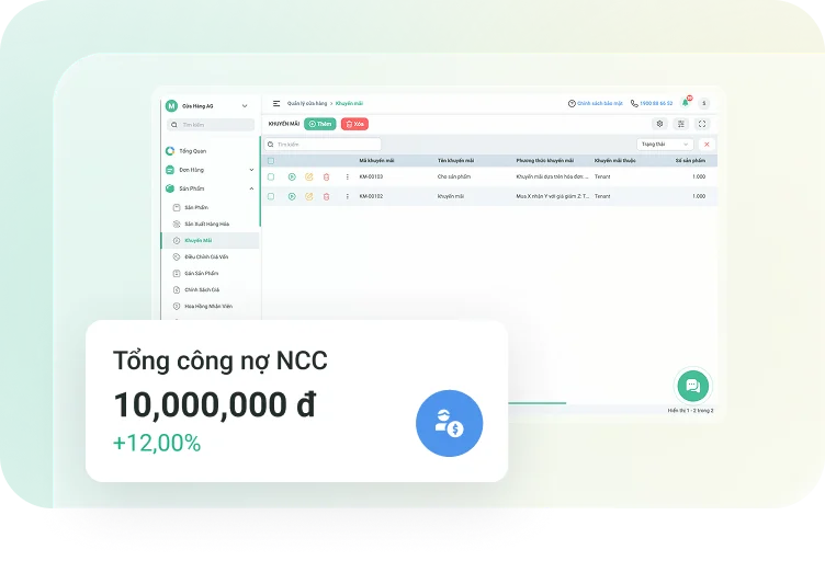 Quản lý công nợ nhà cung cấp