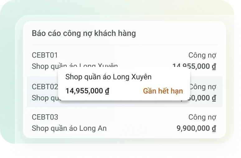Tự động nhắc nợ đến hạn