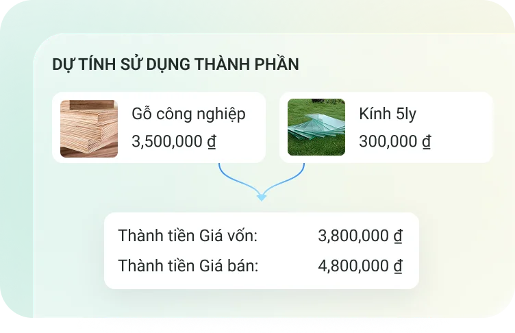 Tính giá thành sản xuất tự động