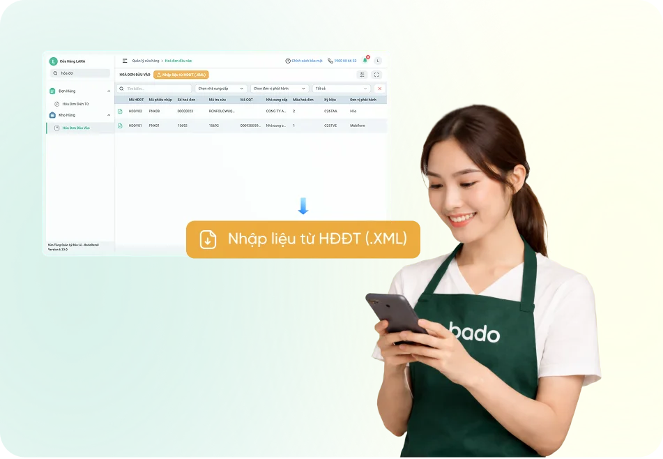 Khách hàng sử dụng tính năng ghi sổ kế toán cho hộ kinh doanh của Bado Retail
