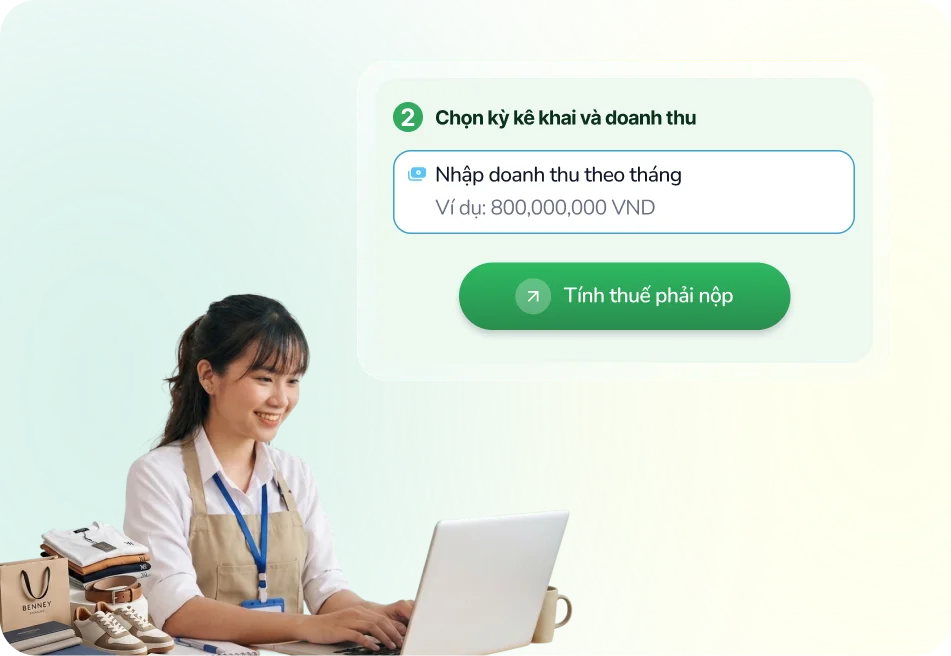 Khách hàng sử dụng tính năng kê khai thuế của Bado Retail
