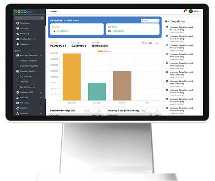 Giao diện phát triển vận hành Bado Edu
