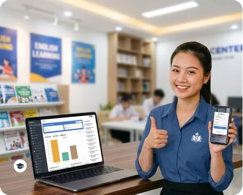 Giao diện quản lý trung tâm giáo dục Bado Edu