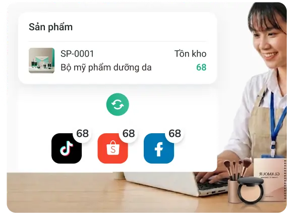 Màn hình chăm sóc khách hàng và báo cáo doanh thu cửa hàng mỹ phẩm