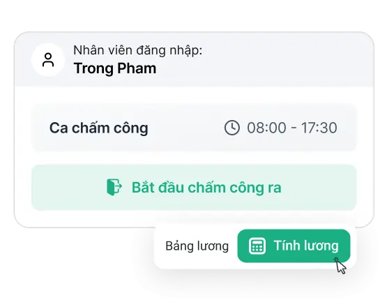 Màn hình quản lý nhân viên bán hàng cho cửa hàng nông sản thực phẩm