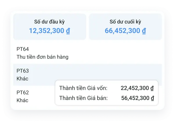 Màn hình chăm sóc khách hàng và công nợ