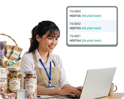 Khách hàng sử dụng Bado tại cửa hàng hoa và quà tặng