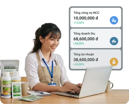 Khách hàng sử dụng Bado tại cửa hàng vật tư nông nghiệp