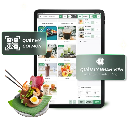 Phần mềm quản lý nhà hàng quán ăn cà phê Bado - gọi món, tính tiền trên điện thoại