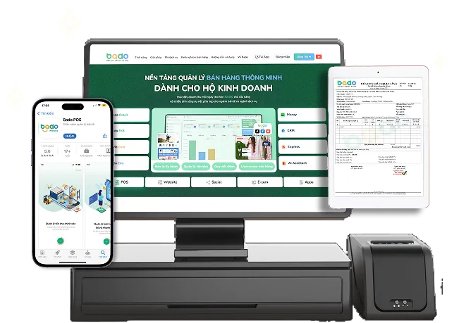 Phần mềm quản lý bán hàng bán lẻ Bado trên điện thoại và máy tính bảng
