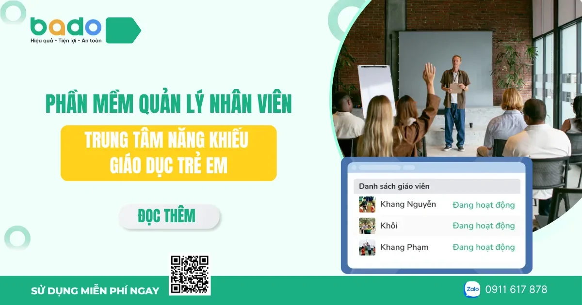 Phần mềm quản lý nhân viên cho trung tâm năng khiếu giáo dục trẻ em