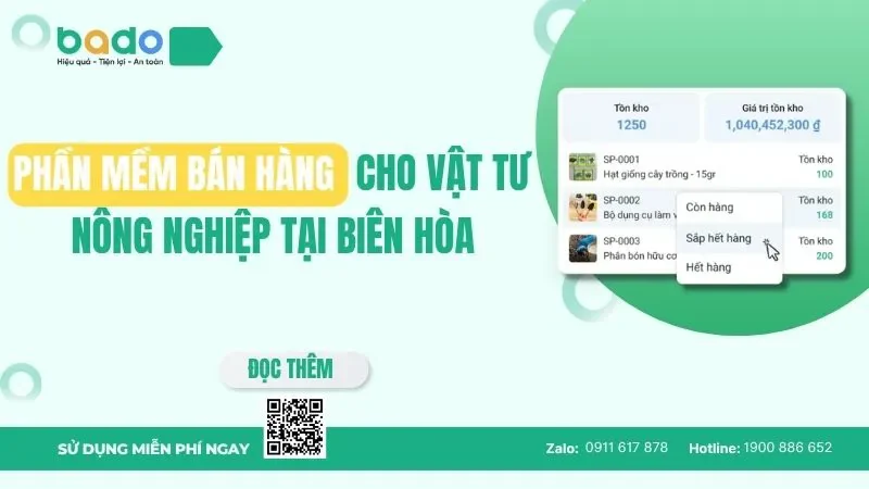 Phần mềm bán hàng cho vật tư nông nghiệp tại Biên Hòa