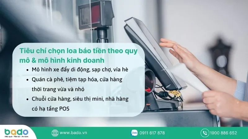 tieu-chi-chon-loa-bao-tien-theo-quy-mo-mo-hinh-kinh-doanh