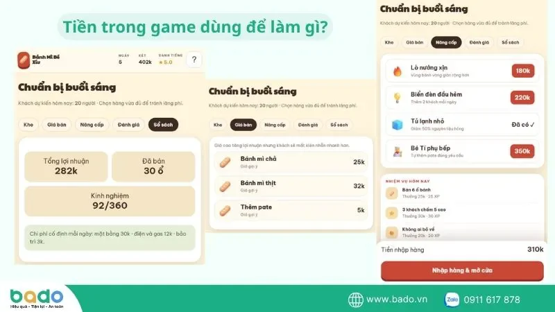 tien-trong-game-banh-mi-be-xiu-dung-de-lam-gi
