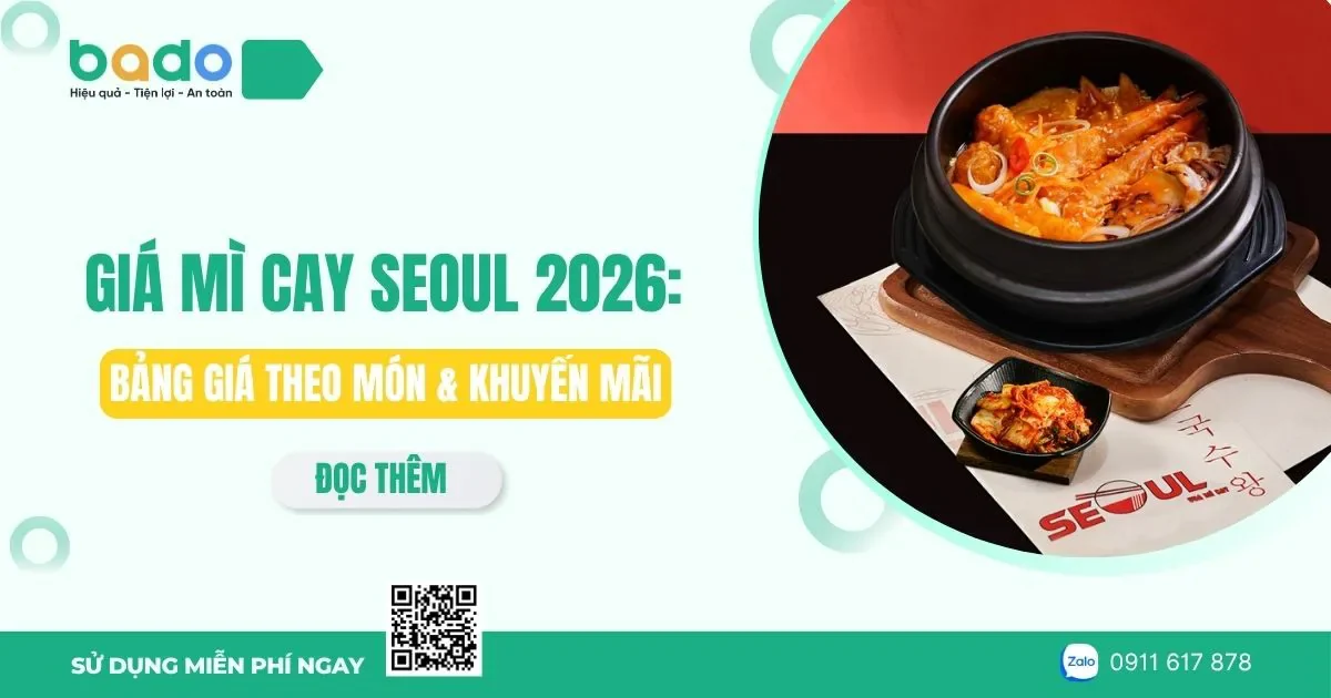 Giá Mì Cay Seoul 2026: Bảng Giá Theo Món