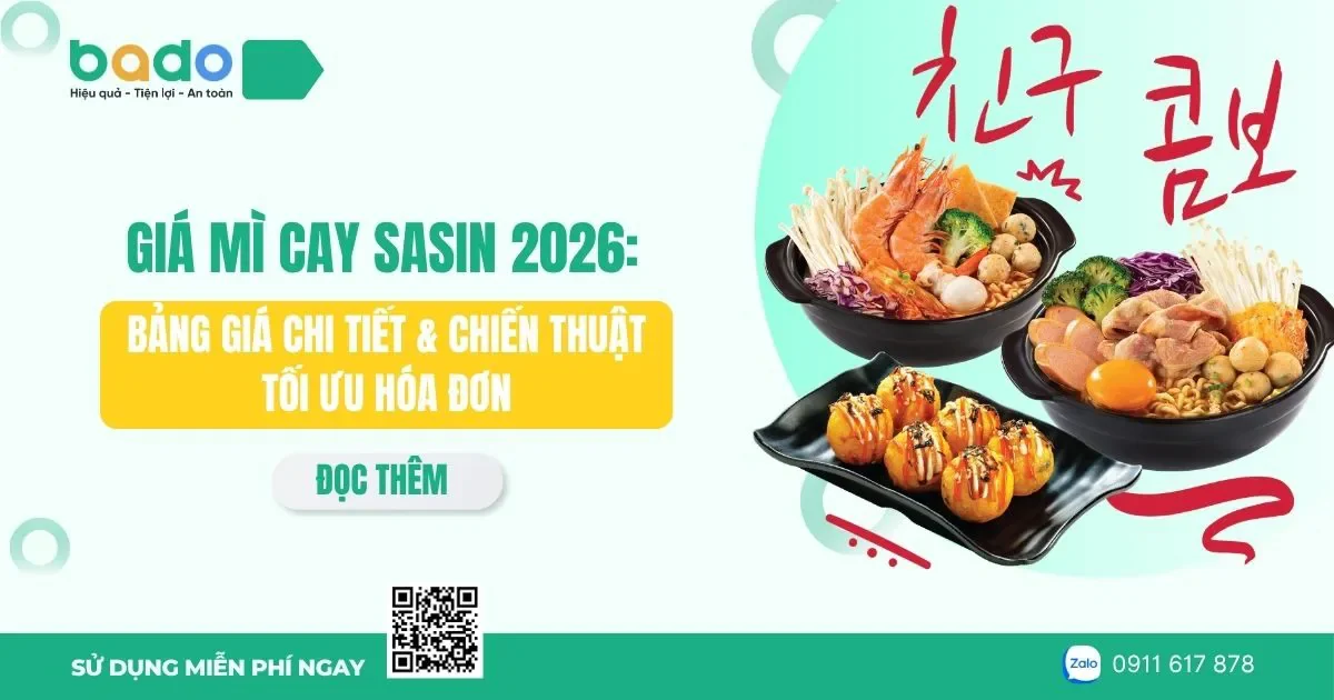 Giá mì cay Sasin 2026: Bảng giá & combo mới nhất