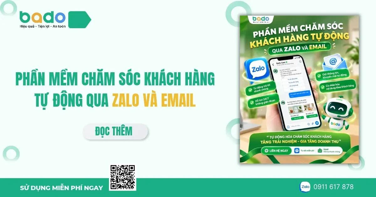 Phần mềm chăm sóc khách hàng tự động qua Zalo và Email