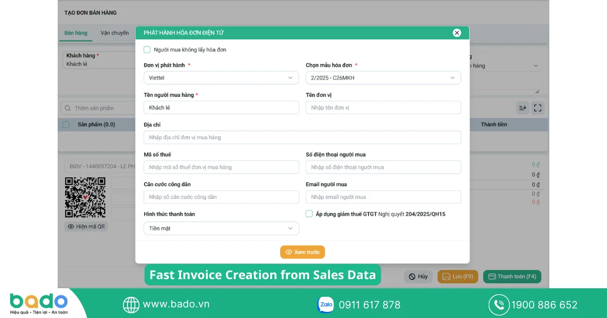 Fast Invoice Creation from Sales Data