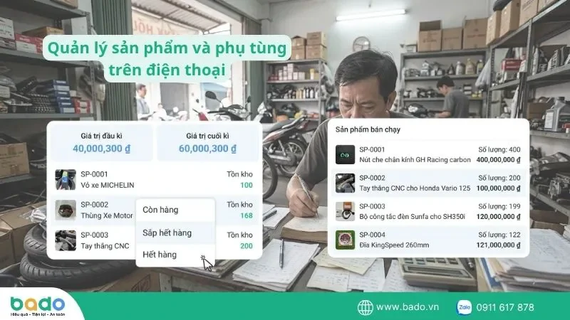 Quản lý sản phẩm và phụ tùng trên điện thoại.jpg