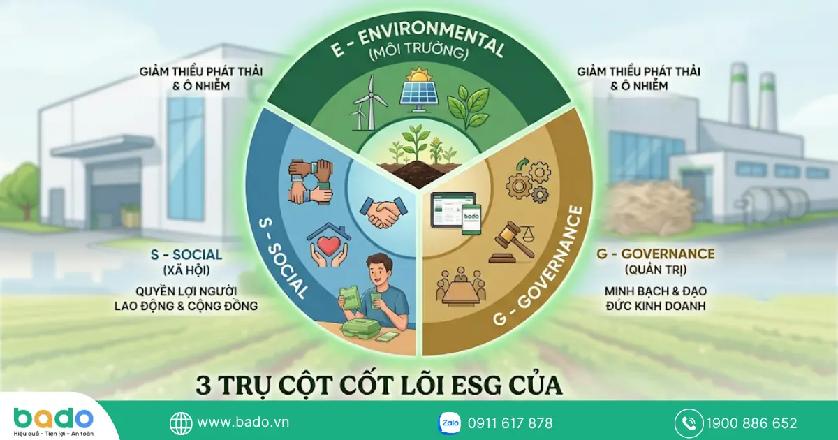 3 trụ cột cốt lõi ESG