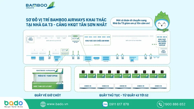 Sơ đồ vị trí BamBoo Airway tại Nhà ga T3.png