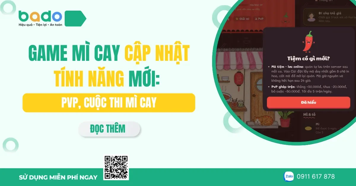 Game mì cay cập nhật tính năng mới: PvP, cuộc thi mì cay