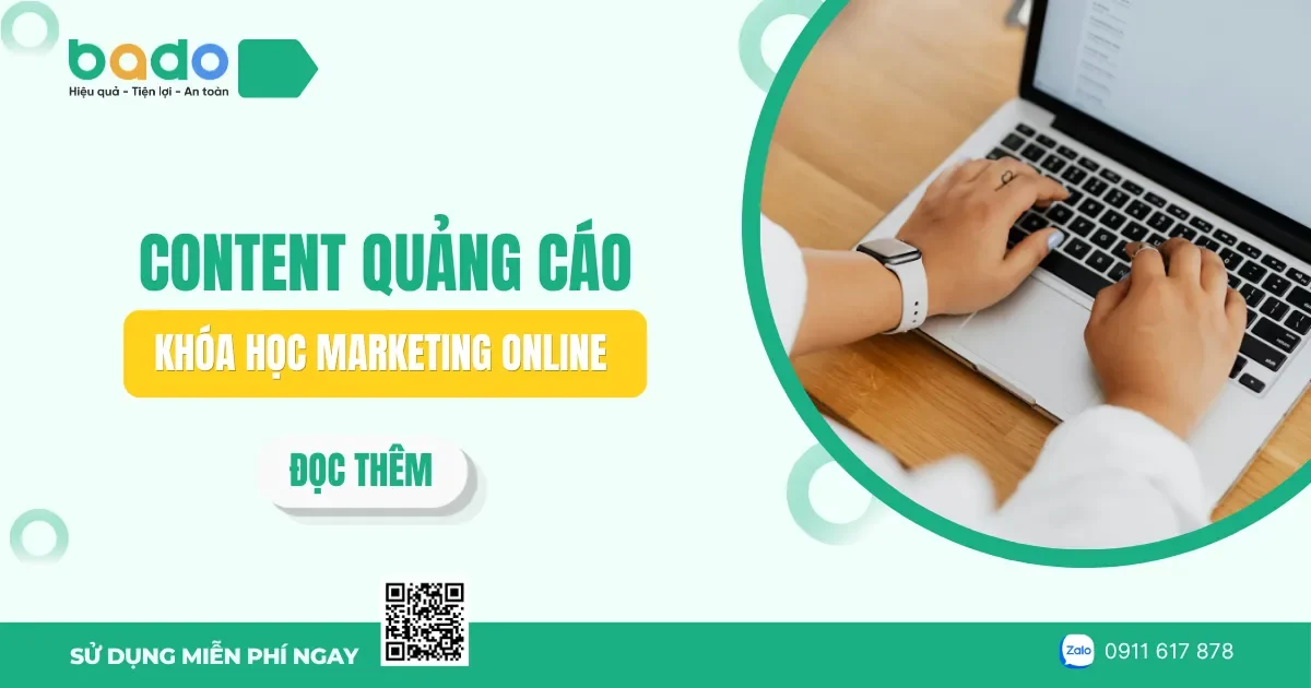 Content quảng cáo khóa học marketing online