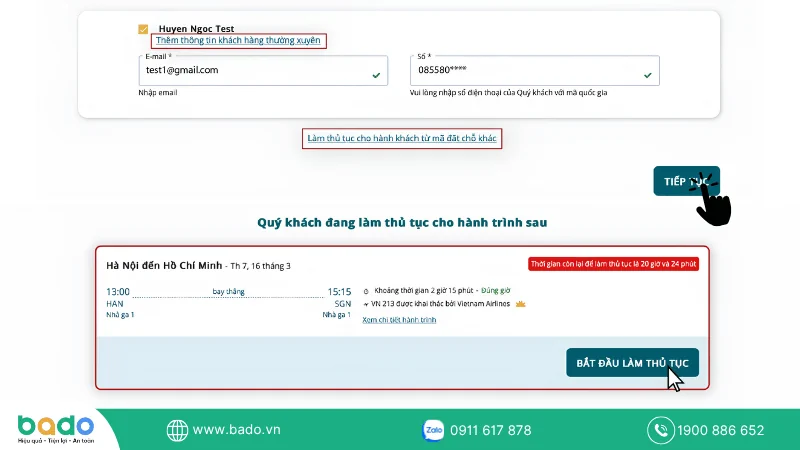 Xác nhận thông tin hành khách