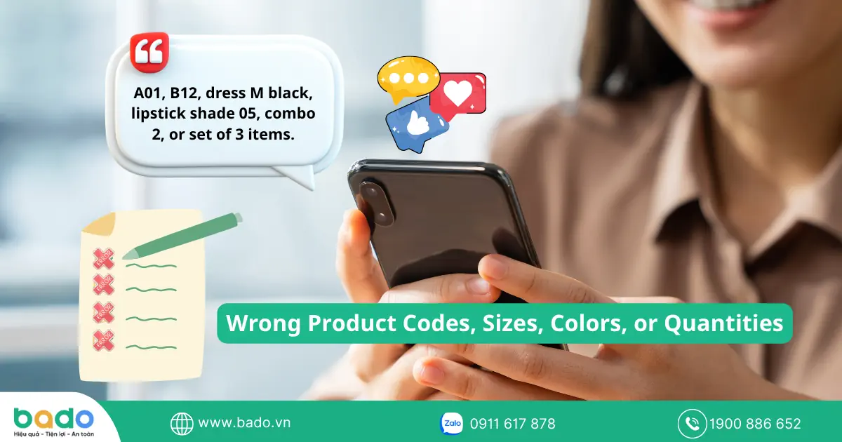 Wrong Product Codes, Sizes, Colors, or Quantities