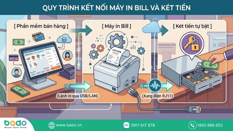 Máy in bill có cần kết nối với két tiền và phần mềm bán hàng không.png