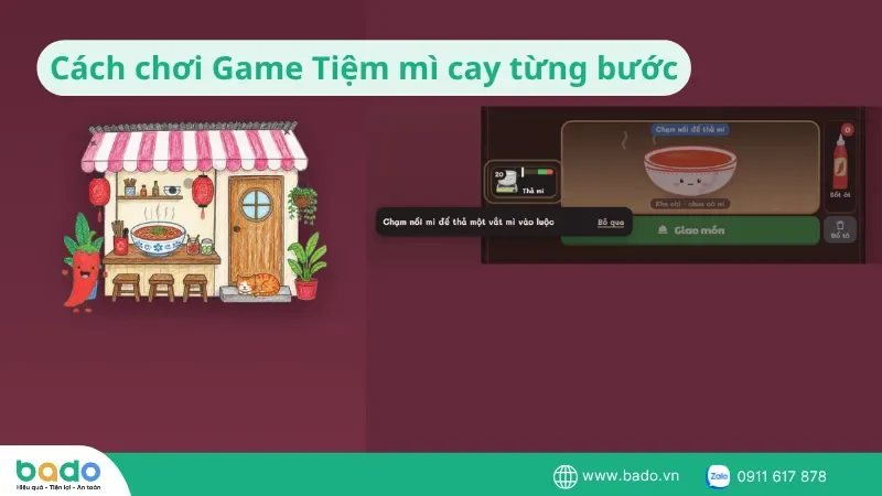 Cách chơi Game Tiệm mì cay từng bước