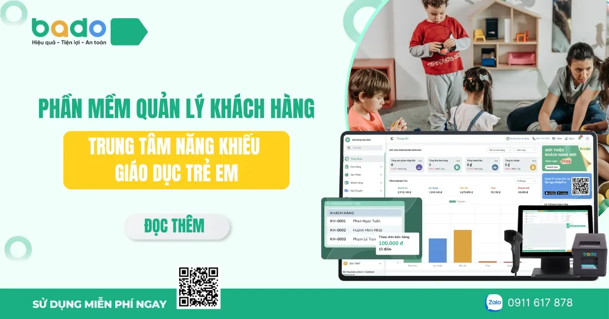 Phần mềm quản lý khách hàng cho trung tâm năng khiếu giáo dục trẻ em