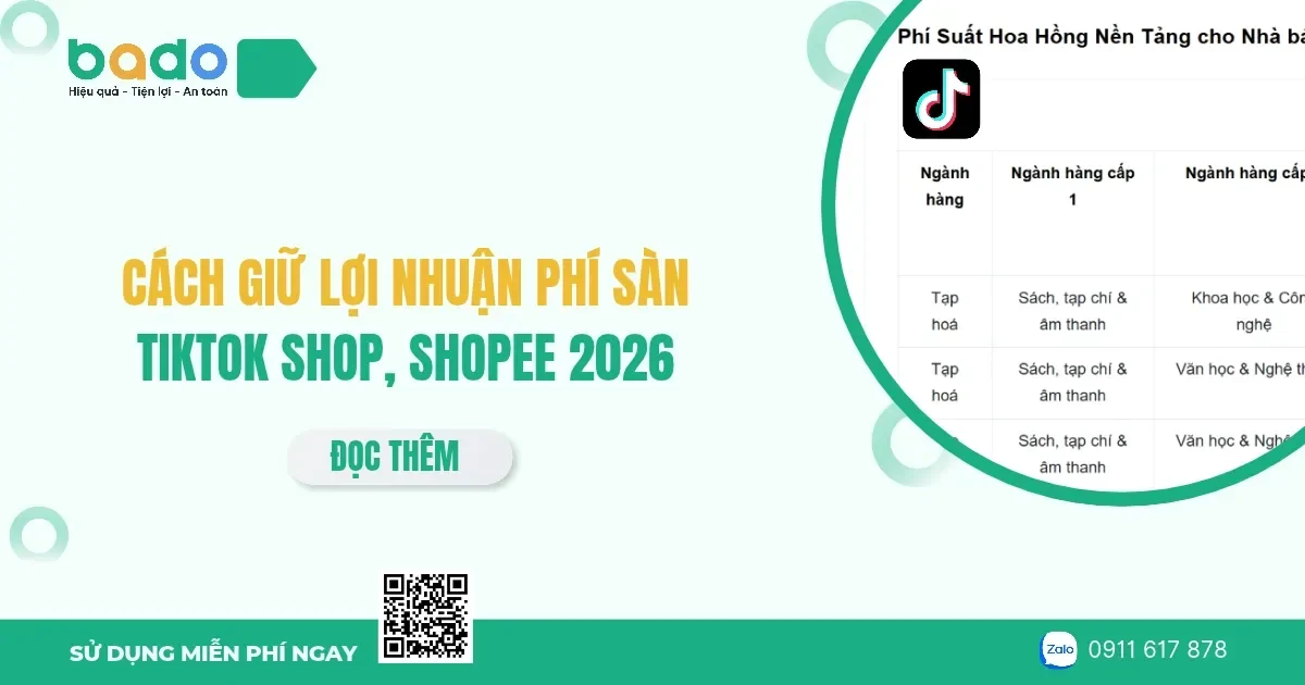 Cách Giữ Lợi Nhuận Phí Sàn Tiktok Shop, Shopee 2026
