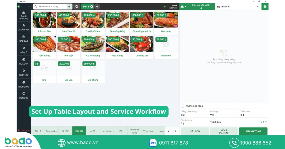 Set Up Table Layout and Service Workflow
