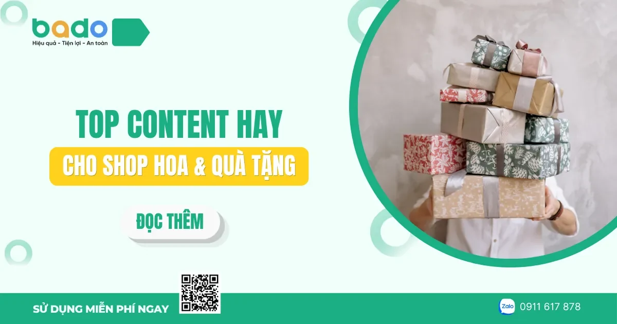 Top content hay cho shop hoa & quà tặng 