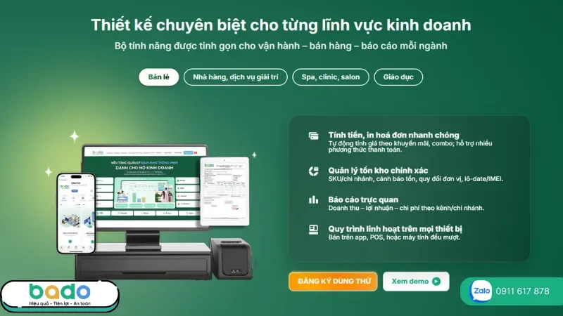 Giải pháp quản lý kho tự động Bado giúp đồng bộ dữ liệu nhập xuất tồn đa kênh theo thời gian thực.