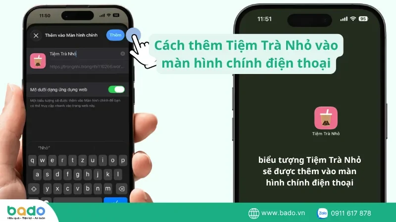 biểu tượng Tiệm Trà Nhỏ sẽ được thêm vào màn hình chính điện thoại.png