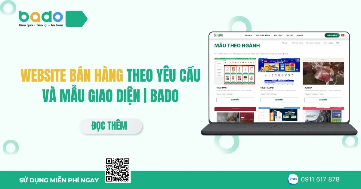 Website bán hàng theo yêu cầu và mẫu giao diện | Bado