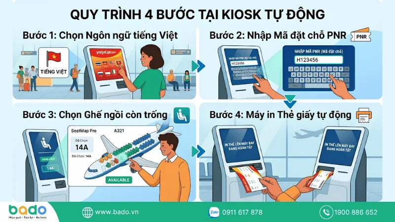 Check In Tại Kiosk Tự Động Tại Sân Bay