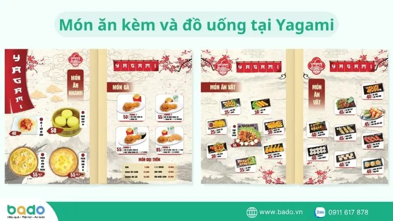 Món ăn kèm và đồ uống tại Yagami
