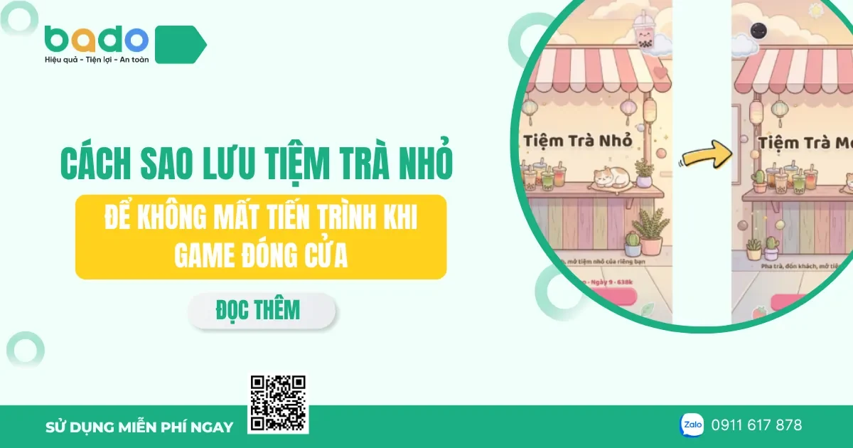 Cách sao lưu Tiệm Trà Nhỏ để không mất tiến trình khi game đóng cửa
