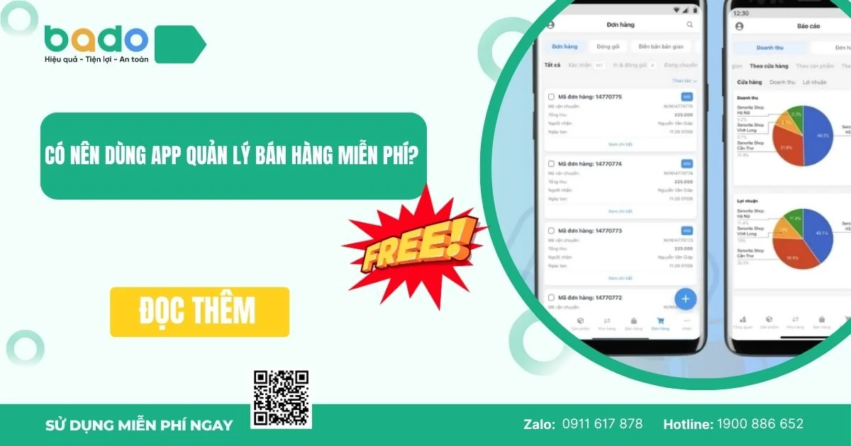 Có nên dùng app quản lý bán hàng miễn phí?
