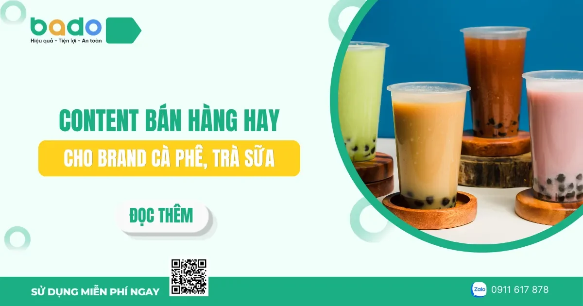 Content bán hàng hay cho brand cà phê, trà sữa 